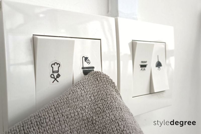 Wipe your light switches, Use a cloth to disinfect your light switches, Style Degree, Singapore, SG, StyleMag.