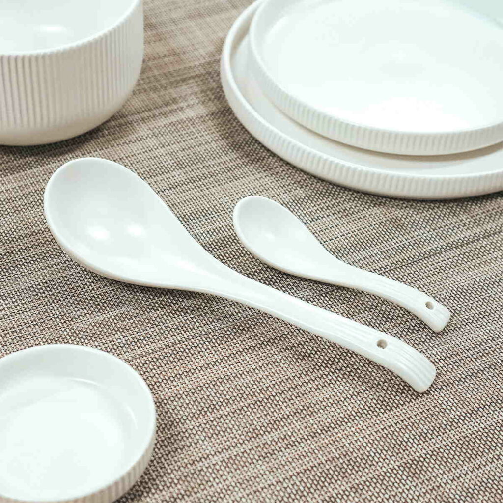 Coastal Dining & Serving Spoon Large Durable Ceramic Kitchen Utensils Cutlery Dinnerware Essentials Style Degree Sg Singapore