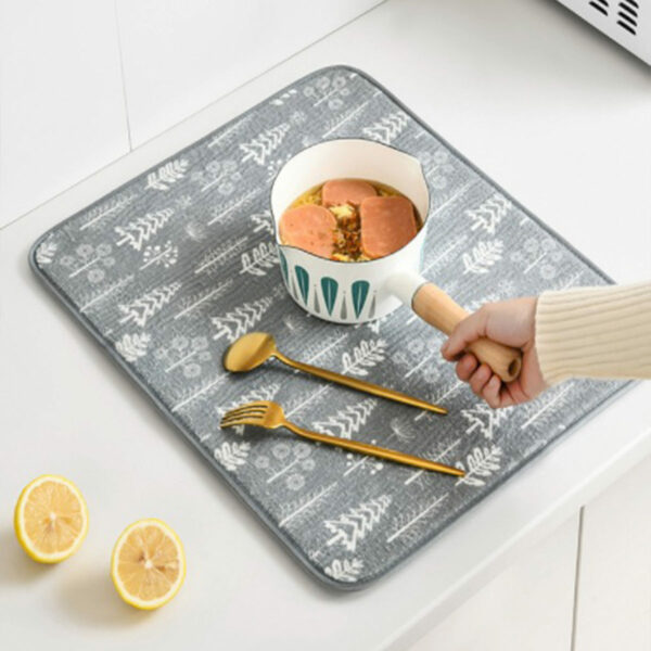 Foldable Drying Absorbent Placemat Large Rectangle Pattern Absorbent Microfibre Hanging Hook For Utensils Dish Tableware Toiletries Bathroom Kitchen Table Essentials Style Degree Sg Singapore