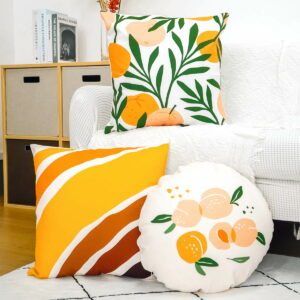 Abundance Removable Sofa Cushion Covers Chinese New Year CNY Round Square Orange Vibrant Earthy Modern Patterned Home Living Room Decor Accessory Throw Pillow Style Degree Sg Singapore