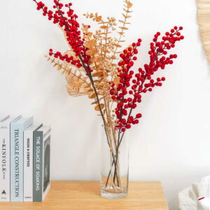 Customisable CNY Fortune Faux Plant Chinese New Year Decor Decoration Home Artificial Fortune Holly Berries Palm Leaf Entryway Living Room Decor Ornament Charm Style Degree Sg Singapore