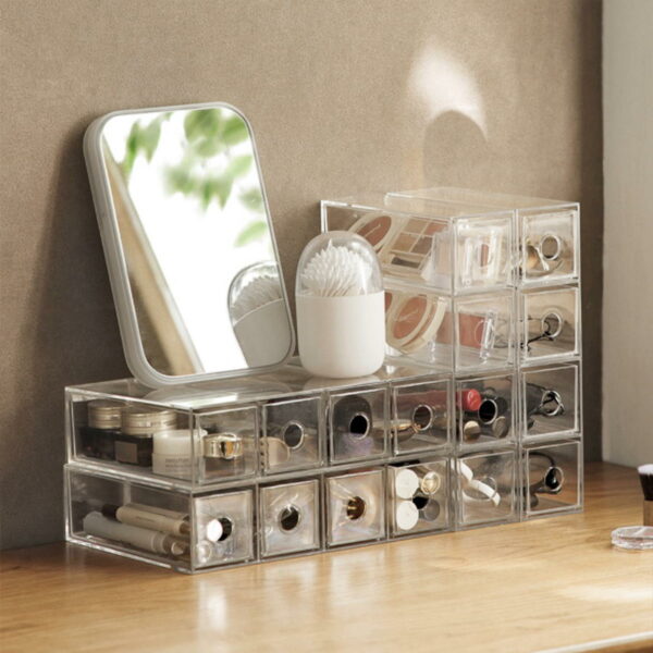 Glasses & Accessories Desk Storage Drawers Stackable Holder Case Clear Transparent Organizer Eyeglass Bedside Dresser Table Bedroom Essentials Style Degree Sg Singapore
