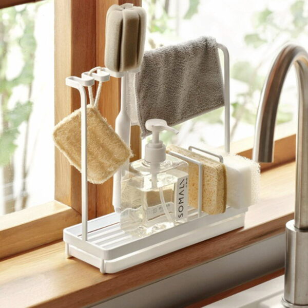 Multi Kitchen Sink Caddy Holder Organizer Tray Rack For Dish Soap Sponges Towels Anti Rust Home Bathroom Countertop Essentials Style Degree Sg Singapore