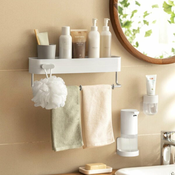 Minimalist Bathroom Wall Holder (With Hanging Bar) Toilet Storage Style Degree Sg Singapore