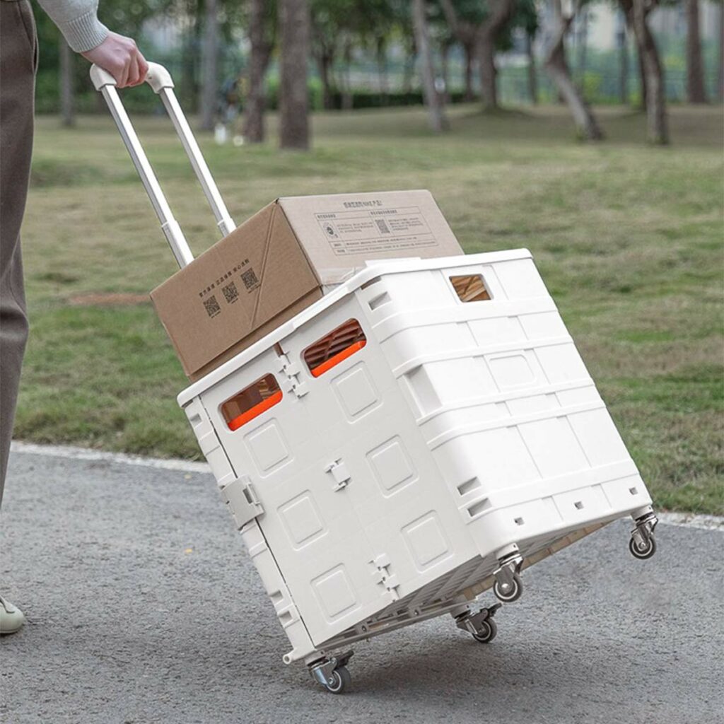 Versatile Foldable Trolley Cart Plastic Personal Groceries Home Portable Storage Essentials Style Degree Sg Singapore