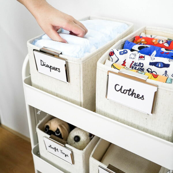 Canvas Mini Foldable Storage Bin Fabric Container Cubes Collapsible Large Cubby Home Essentials Organizers Style Degree Sg Singapore