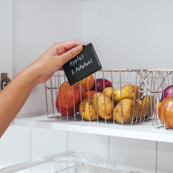 Bins & Box Clip Label Holder Removable Metal Kitchen Storage Pantry Container Basket Organizer Rustic Modern Style Degree Sg Singapore