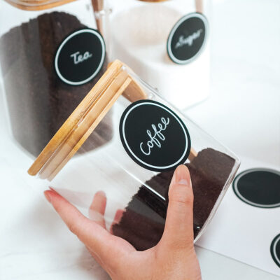 Chalk Adhesive Label Sticker Spice Jar Pantry Container Kitchen Storage Organizer Retro Vintage Style Degree Sg Singapore