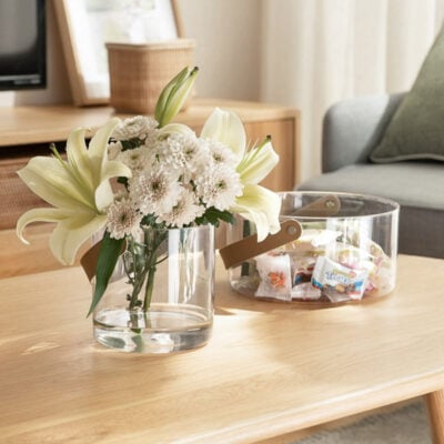 Classy Round Fruit & Snack Container Storage Bowl Clear With Handle Portable Display Home Organizers Accessories Essentials Minimalist Style Degree Sg Singapore