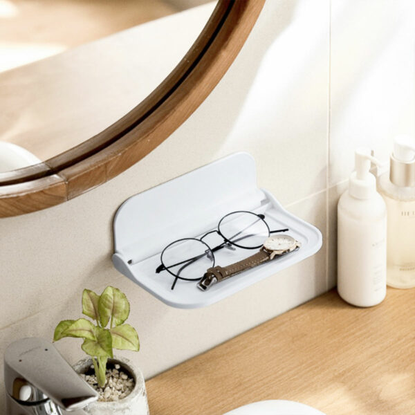 Fold & Store Wall Hanging Tray Holder Compartment Shelf Rack Partition Storage Bathroom Accessories Vanity Organizer Essentials Style Degree Sg Singapore