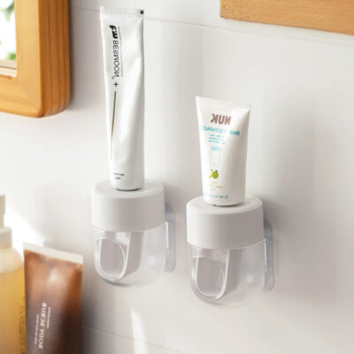 Rise & Shine Toothpaste Dispenser Hands-Free Squeezer Pump Quick Easy Hygienic Electronic With Cover Mounted Hanging Bathroom Wall Accessories Style Degree Sg Singapore