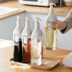 Chef's Oil & Sauce Glass Dispenser Bottle Condiment Container Home Kitchen Storage Style Degree Sg Singapore