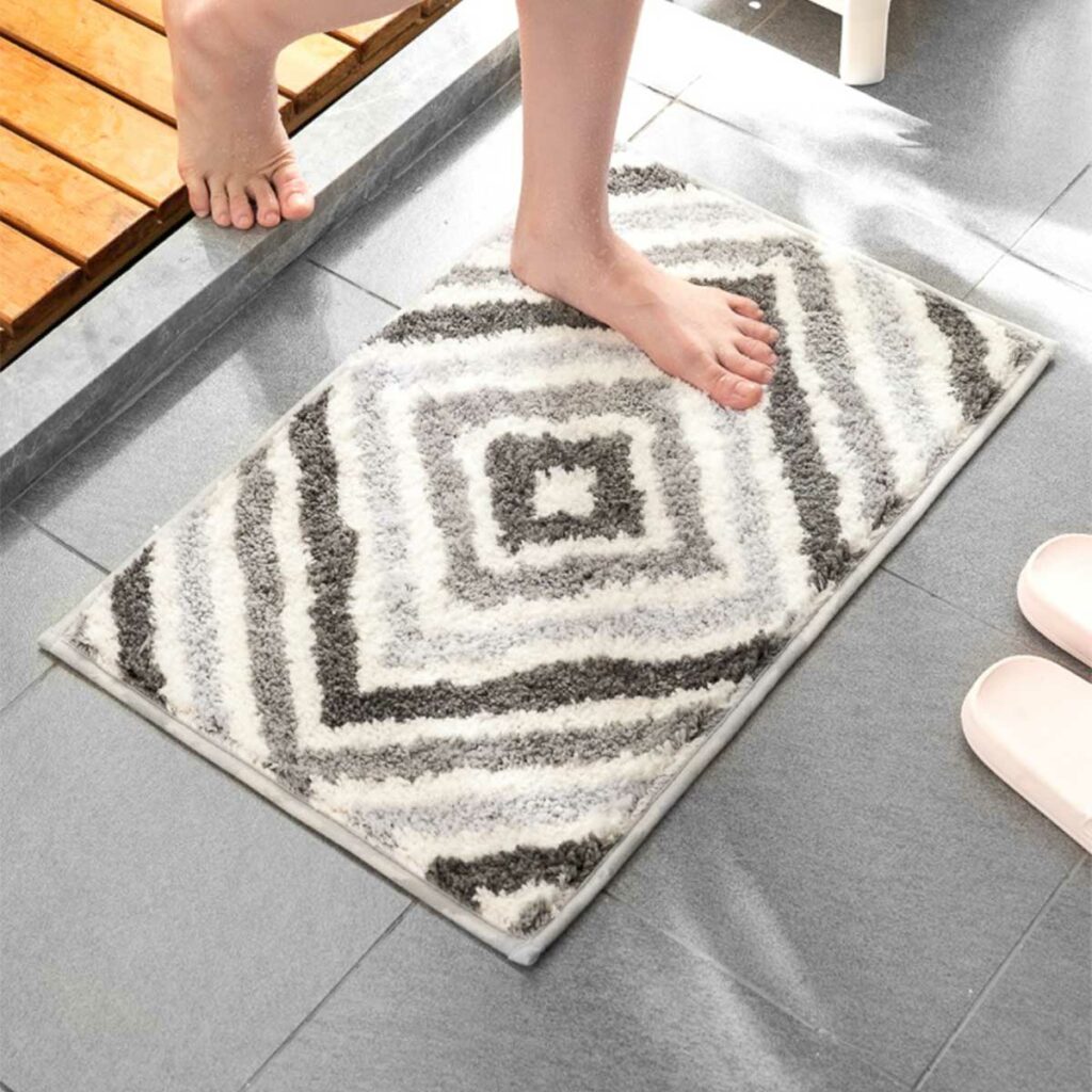 Cosy Absorbent Bathroom Floor Mat Carpet Antislip Fast Drying Fluffy Patterned Home Decor Essentials Style Degree Sg Singapore