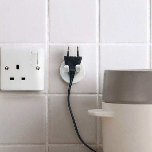Minimalist Power Plug Wall Holder (2pc Set) Cable Management Electrical Wires Bathroom Living Room Home Essentials Organizers Style Degree Sg Singapore