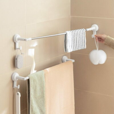 Versatile Towel Rail Wall Holder Adjustable Hanger Storage Drill-free Bathroom Corners Holder Shampoo Bathroom Holder Style Degree Sg Singapore