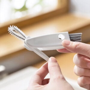 Double-Sided Bottle & Flask Crevices Cleaner Scrub Plastic Silicone Grime Pipe Brush Kit Kitchen Essentials Style Degree Sg Singapore