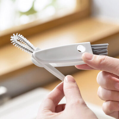 Double-Sided Bottle & Flask Crevices Cleaner Scrub Plastic Silicone Grime Pipe Brush Kit Kitchen Essentials Style Degree Sg Singapore