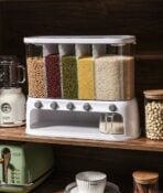 Multi-Slot Staples & Rice Dispenser Pantry Kitchen Counter Dry Food Cereal Grains Beans Storage Organizer Essential Style Degree Sg Singapore