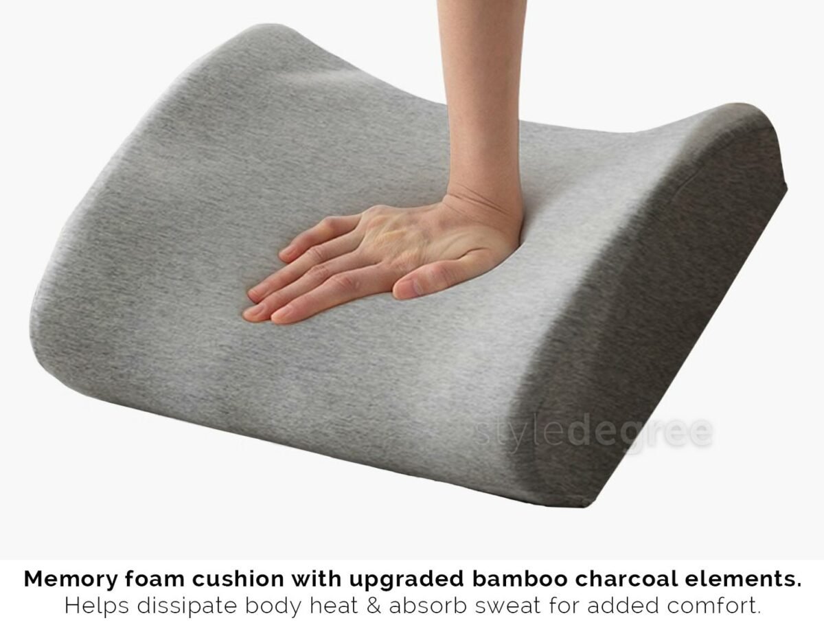 Ergonomic Lumbar Support Memory Cushion Car Seat Office Chair Cushion Pad Back Pillow Style Degree Sg Singapore