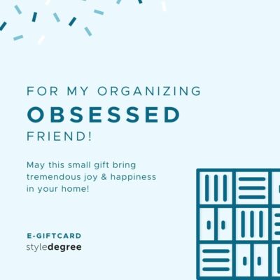 Style Degree organizing e-gift card present