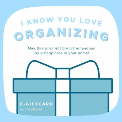 Style Degree Organizing Organizer Homewarming e-gift card present