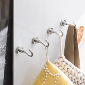 Magnetic Hanging Hook (2pc Set) Metallic Hook Magnetic Fridge Hook Metal Shelf Hooks Utensils Hook Hand Towel Hook Style Degree Sg Singapore