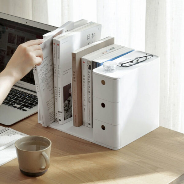 Minimalist Book Divider Organizer (With Drawers) Book Stand School Office Supplies Stationery Desk Shelf Essential Style Degree Sg Singapore