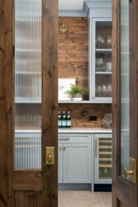 Brown framed kitchen fluted glass door, Brown fluted glass door in kitchen, Style Degree, Singapore, SG, StyleMag.