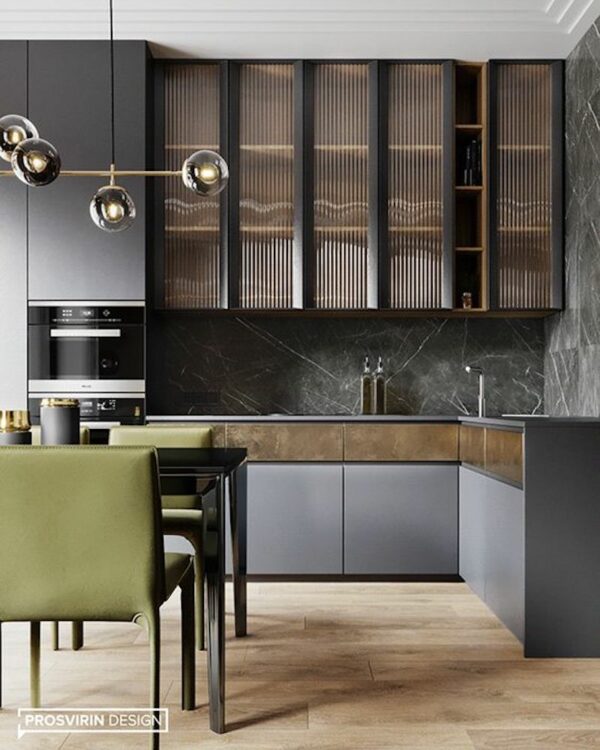 Dark Fluted Glass Kitchen Doors StyleMag Style Degree