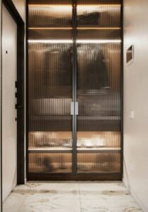 Dark fluted glass wardrobe door, Closed dark fluted glass wardrobe door, Style Degree, Singapore, SG, StyleMag.