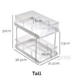 Clear Dual Sliding Storage Organizer Rack For Kitchen Pantry Countertop Bathroom Undersink Shelf Storage Rack Home Essentials Style Degree Sg Singapore