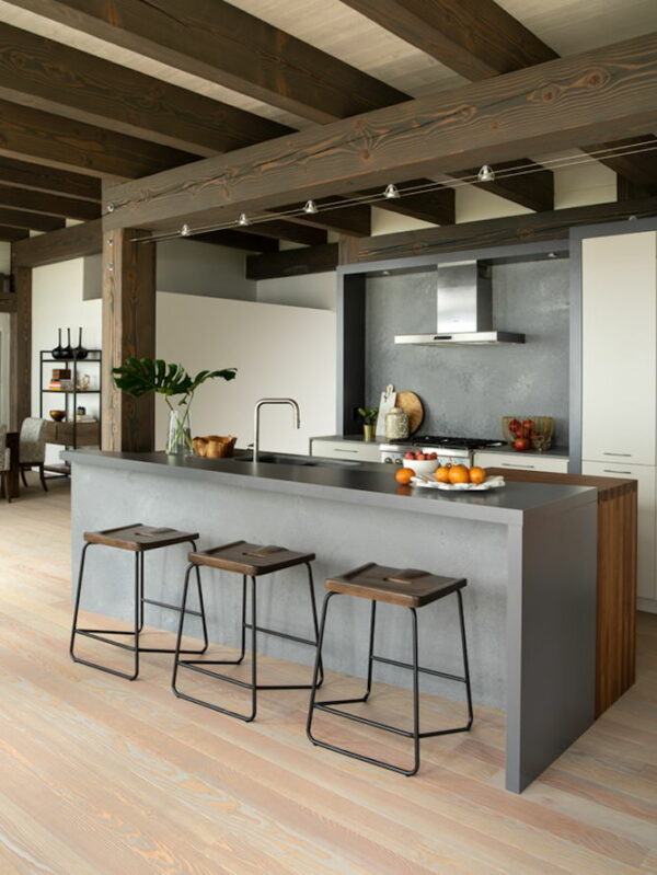Grey Concrete Kitchen Island With Chairs StyleMag Style Degree