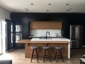 White and wood double tiered kitchen island, Kitchen island with white and wood tiers, Style Degree, Singapore, SG, StyleMag.