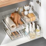 Clear Dual Sliding Storage Organizer Rack For Kitchen Pantry Countertop Bathroom Undersink Shelf Storage Rack Home Essentials Style Degree Sg Singapore