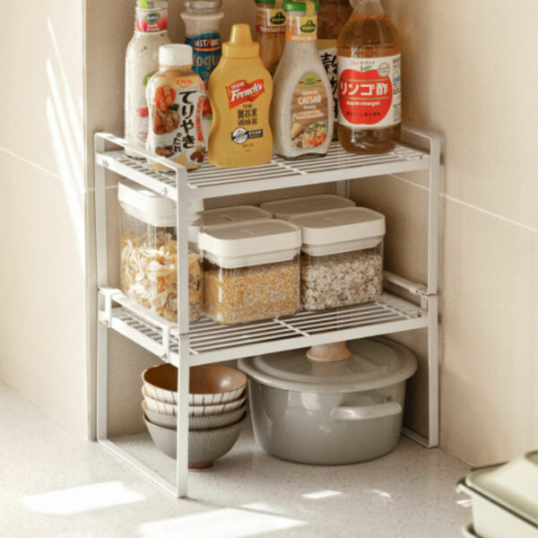 Grande 2-Tier Kitchen Rack Organizer Kitchen Storage Rack Multi Tier Kitchen Rack For Condiments Anti-rust Kitchen Rack Organizer Shelf Style Degree Sg Singapore
