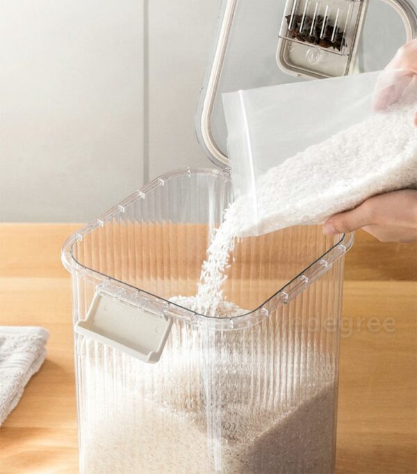 Classy Fluted Airtight Rice Box | With Garlic Storage | Style Degree
