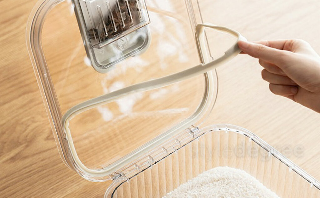 Classy Fluted Airtight Rice Box | With Garlic Storage | Style Degree