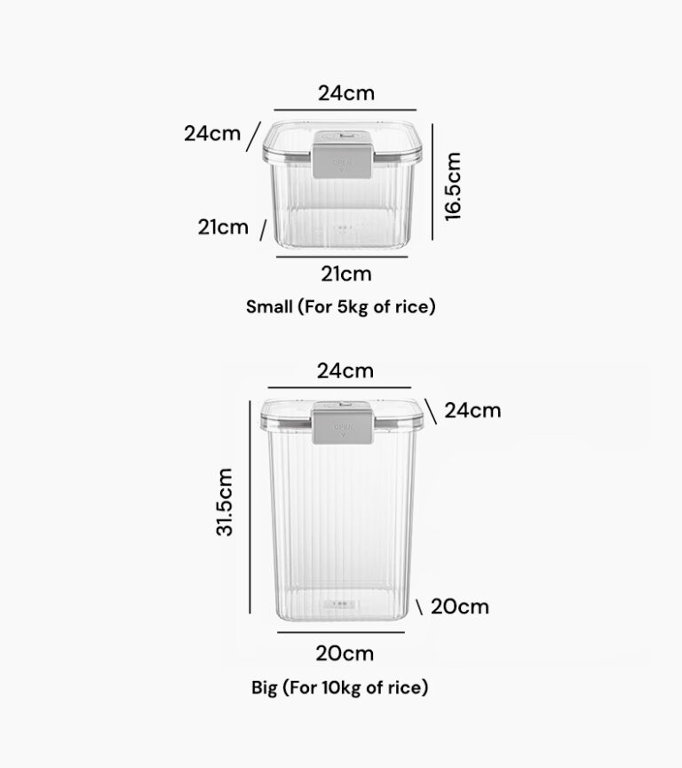 Example For Weight Rice Box Classy Fluted Airtight Rice Box | With Garlic Storage | Style Degree
