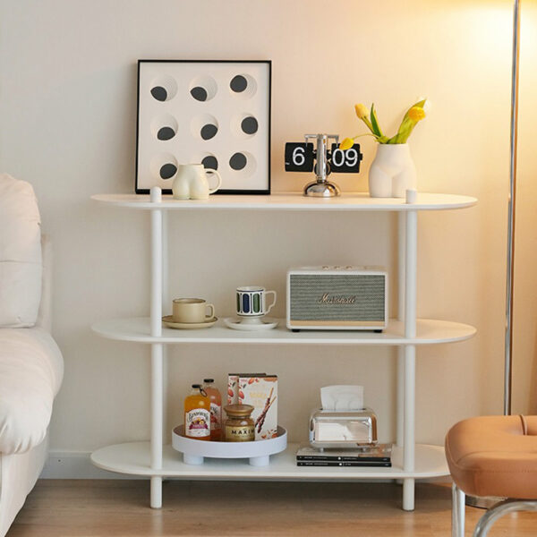 Chic White Rounded Display Shelf Organic Modern Standing Shelf White Modern Minimal Shelf White Standing Shelf Home Decor Furniture Style Degree Sg Singapore