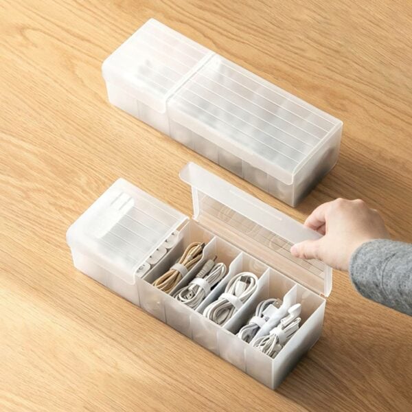 Frosted Cable Storage Box Cords and Cables Box Wires Cables Box Storage Box With Divider and Lid Style Degree Sg Singapore
