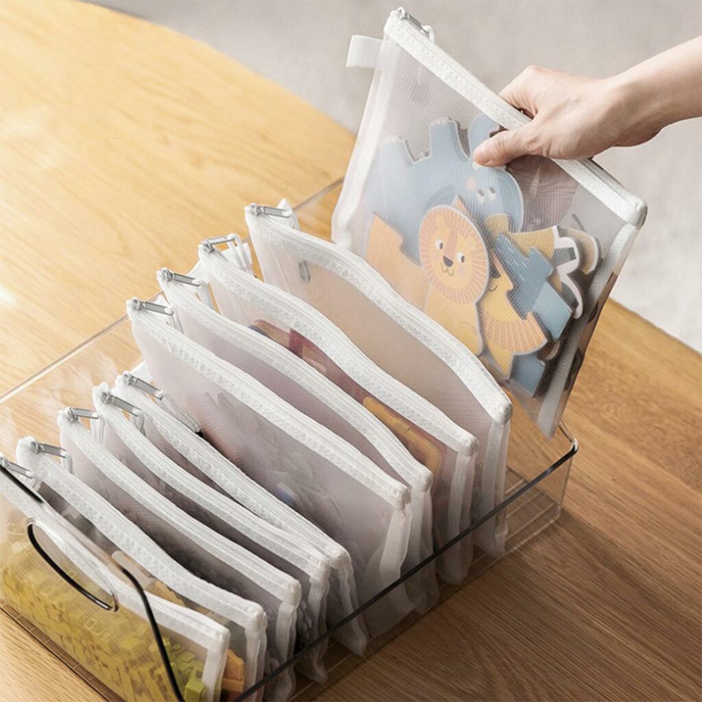 Kids Zipper Mesh Storage Pouch Puzzle Pouch Card Game Pouch A4 Zipper Storage Pouch See-through Mesh Pouch Style Degree Sg Singapore