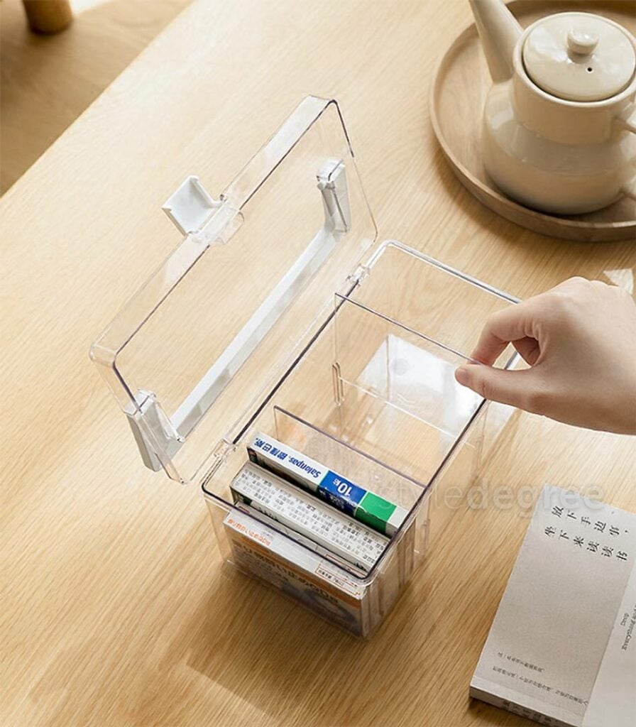 Clear Mini Storage Box (With Dividers) Transparent Storage Box
