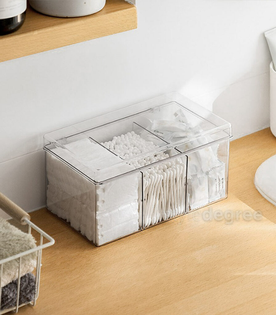 Clear Mini Storage Box (With Dividers) Transparent Storage Box