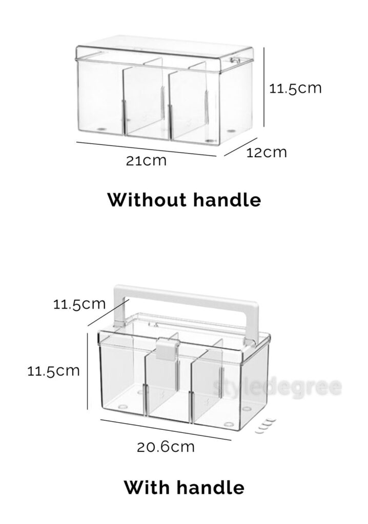 Clear Mini Storage Box (With Dividers) Transparent Storage Box