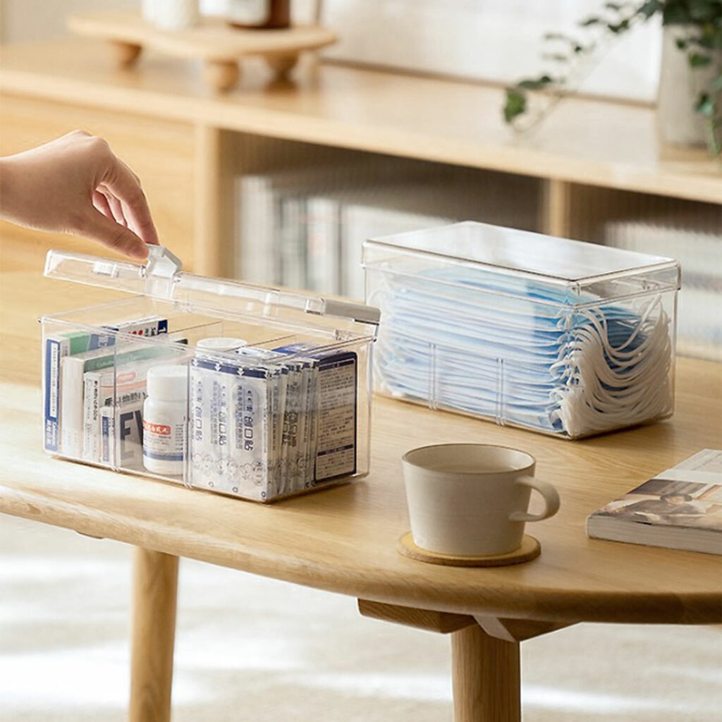 Clear Mini Storage Box (With Dividers) Transparent Box With Latch Lock And Handle Plastic Transparent Storage Container Style Degree Sg Singapore