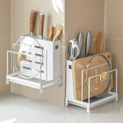 Grande Knife & Board Holder (With Wall Mount) Multi Function Knife Holder With Chopping Board Rack Kitchen Organizer Style Degree Sg Singapore