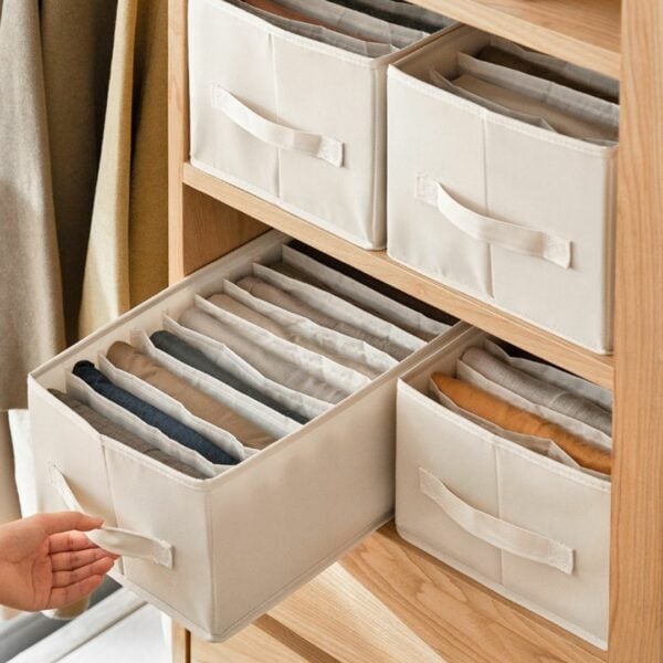 Canvas Pull-Out Bin (With Handle) Wardrobe Organizer Shirt Pull-out Drawer Organizer Closet Shelf Clothes Organizers For Easy Pull Out Style Degree Sg Singapore