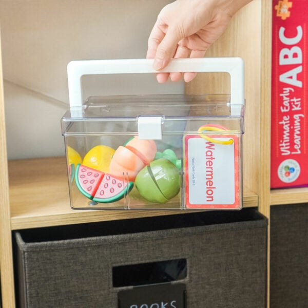 Kids Clear Mini Storage Box (With Dividers) Transparent Art Tool Box Small Toy Box For Colour Pencils Markers Arts and Craft Plastic Storage Container With Latch Lock And Handle Style Degree Sg Singapore