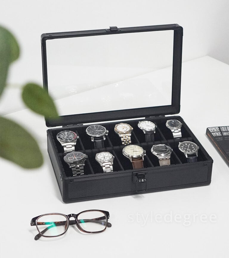 Sleek Watch Case Box (With Cushion) Watch Box Storage Watch Box For Men Luxury Padded Protective Watch Box Watch Display Case With Transparent See Through Lid Style Degree Singapore Sg