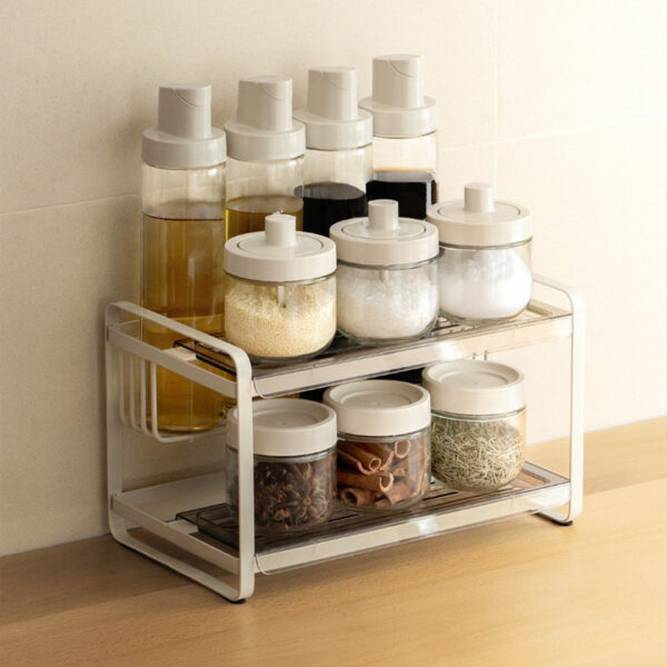All-In-One Condiment Jars & Bottles Rack (11pc Set) Condiment Jar WIth Lid And Spoon Spice Container Jar Set Oil Glass Dispenser Bottle Condiment Rack Style Degree Singapore Sg